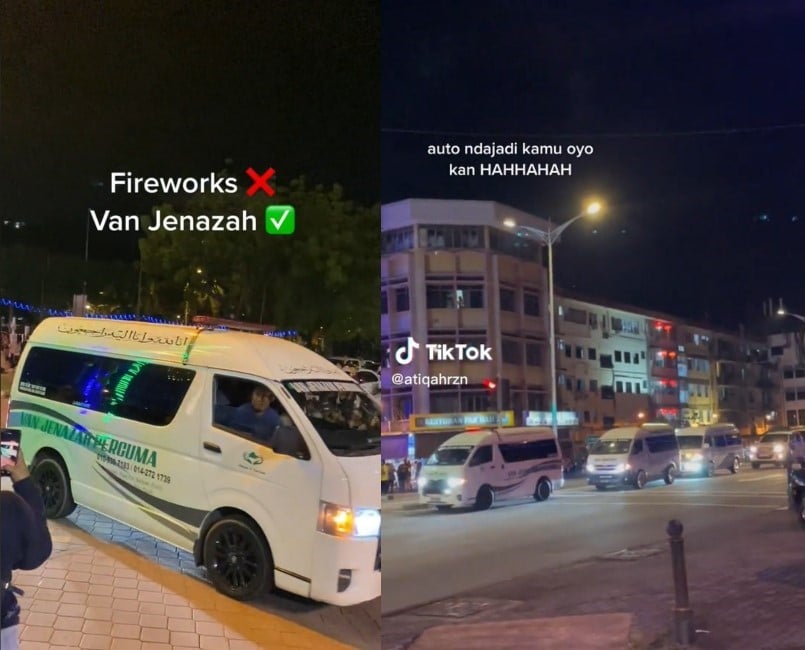 Orang Ramai Tunggu Pertunjukan Bunga Api Di Sabah, Tetapi Van Jenazah Pula Datang Konvoi