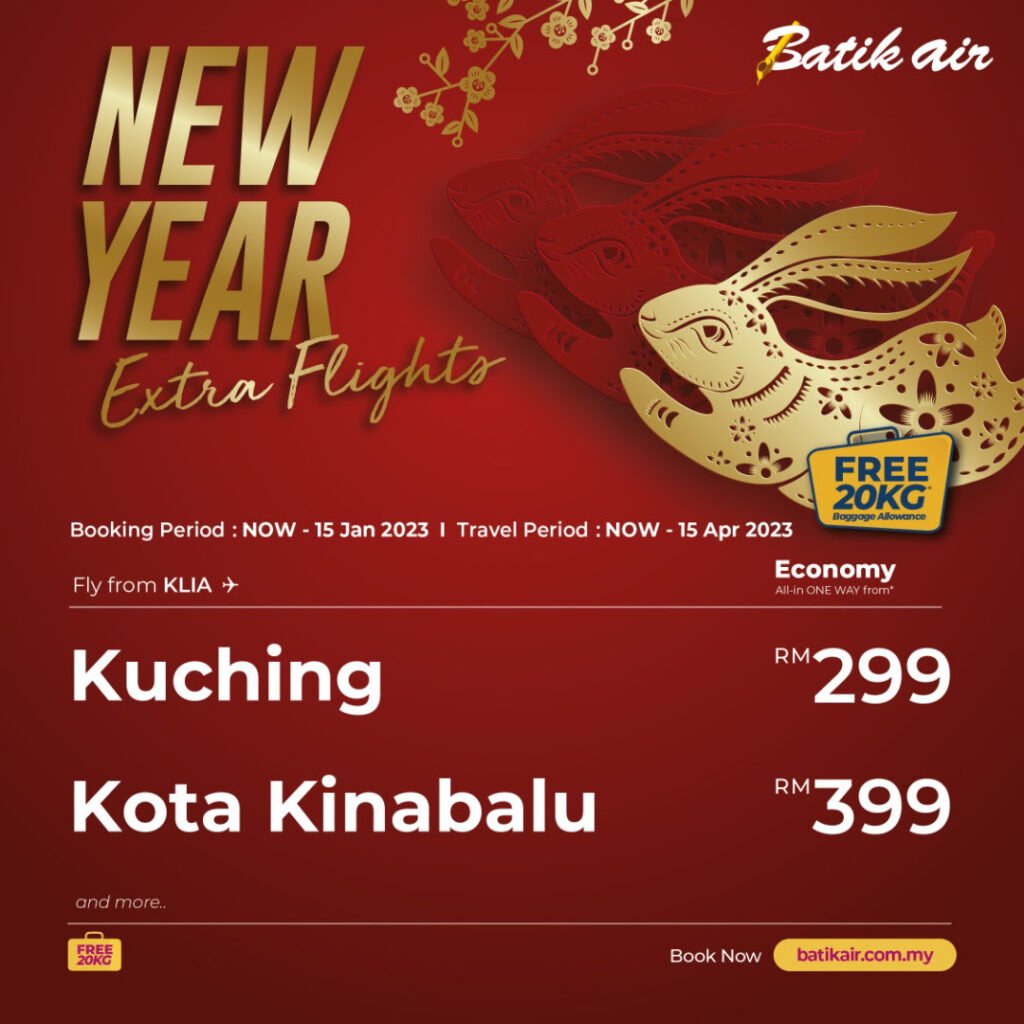 Batik Air Tambah Penerbangan Ke Kuching Dan Kota Kinabalu Sempena Tahun Baru Cina