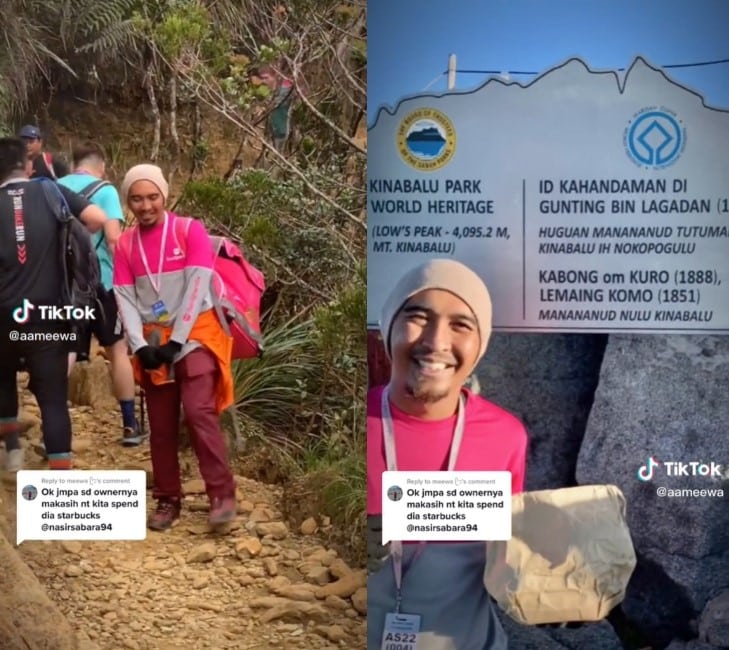 Sanggup Hantar Pesanan Sampai Ke Puncak Kinabalu, Abang Foodpanda Ini Raih Perhatian Netizen