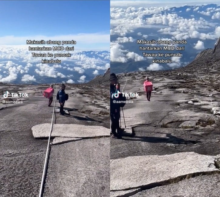 Sanggup Hantar Pesanan Sampai Ke Puncak Kinabalu, Abang Foodpanda Ini Raih Perhatian Netizen