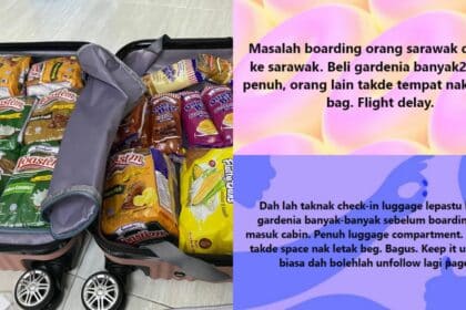 Stress Ruang Dalam Pesawat Dipenuhi Roti Gardenia, Influencer Dari Sarawak Ini Dikecam Netizen