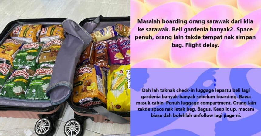 Stress Ruang Dalam Pesawat Dipenuhi Roti Gardenia, Influencer Dari Sarawak Ini Dikecam Netizen