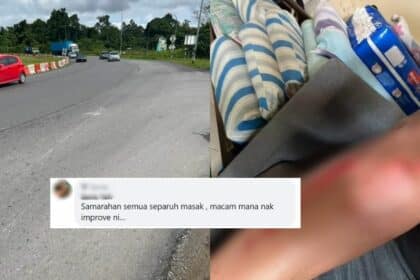 Gara-gara Jalan Berlapis Dan Diturap 'Ala Kadar', Lelaki Ini Kongsi Jadi Mangsa Kemalangan Di Samarahan