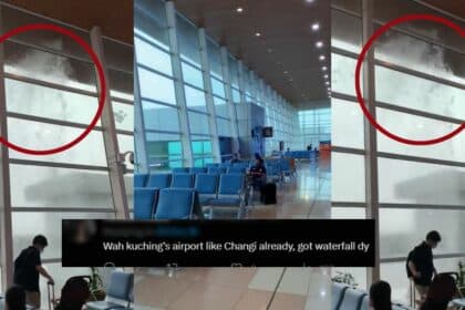 Dah Macam Changi Airport, Bumbung Bocor Di Lapangan Terbang Kuching Jadi Perhatian Netizen