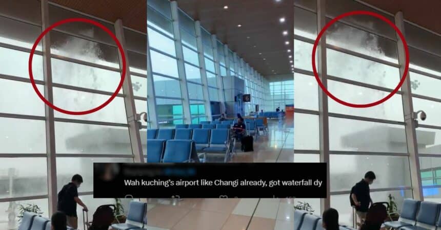 Dah Macam Changi Airport, Bumbung Bocor Di Lapangan Terbang Kuching Jadi Perhatian Netizen
