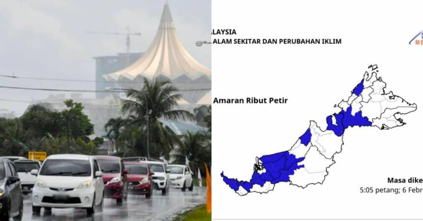 Hujan Lebat Tanpa Henti, Met Malaysia Beri Amaran Ribut Petir Di Sarawak