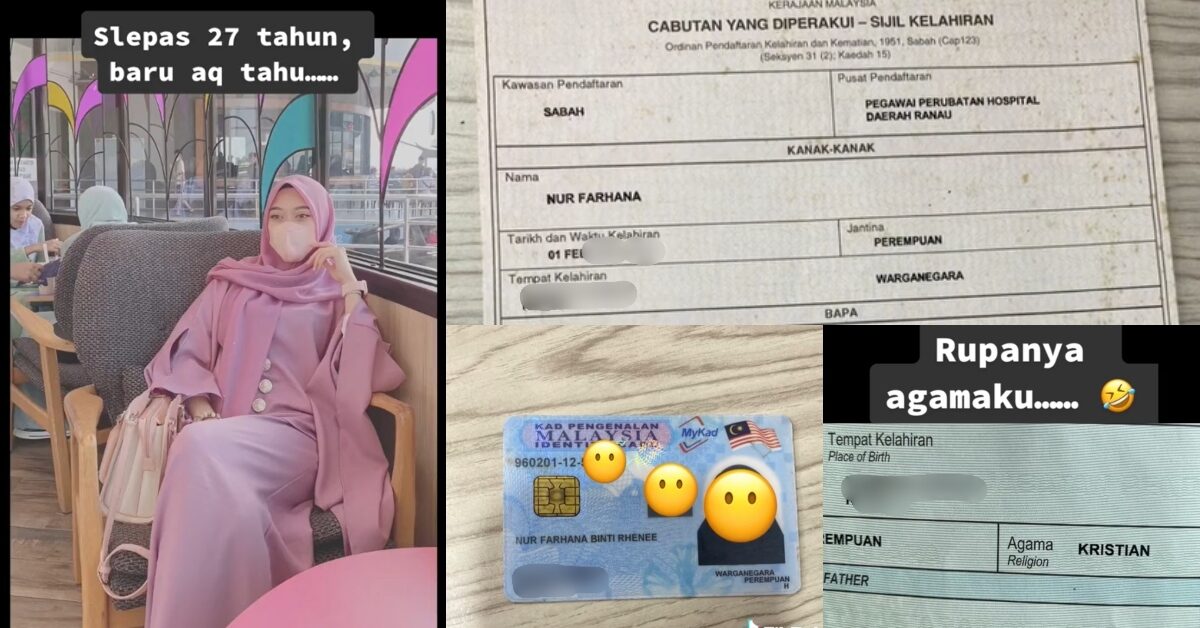 Berbeza Agama Dalam Sijil kelahiran, Gadis Sabah Ini Terkejut Didaftarkan Sebagai Penganut Kristian