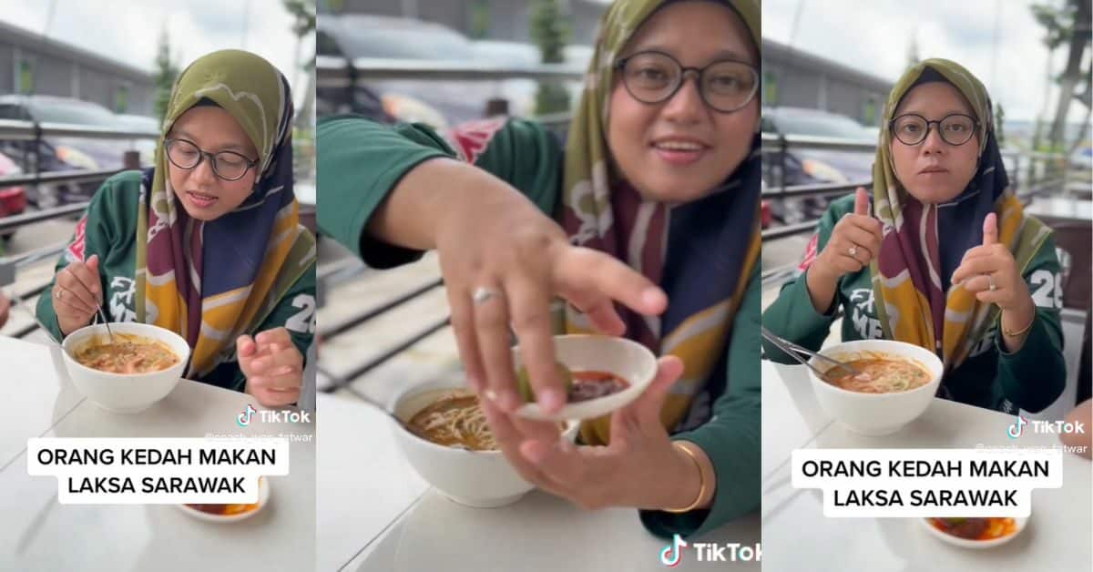 [VIDEO] Buat Review Makan Laksa Sarawak, Wanita Dari Kedah Ini Akui Kesedapannya