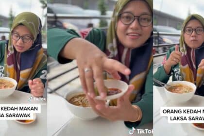 [VIDEO] Buat Review Makan Laksa Sarawak, Wanita Dari Kedah Ini Akui Kesedapannya