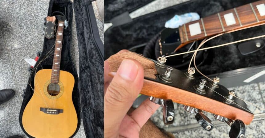 Gitar 'Vintage' Patah, Band Dari Sarawak Ini Kecewa Dengan Kecuaian Syarikat Penerbangan Ini