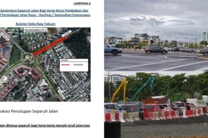 Penutupan Separuh Jalan Di Kuching-Samarahan Expressway Selama 2 Minggu Lebih Mulai Esok
