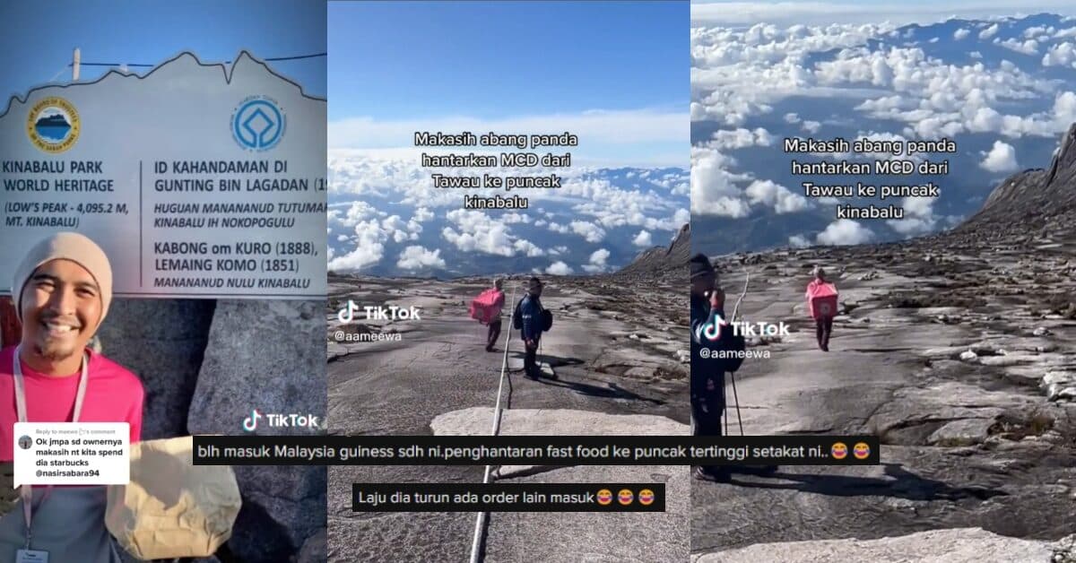 Sanggup Hantar Pesanan Sampai Ke Puncak Kinabalu, Abang Foodpanda Ini Raih Perhatian Netizen