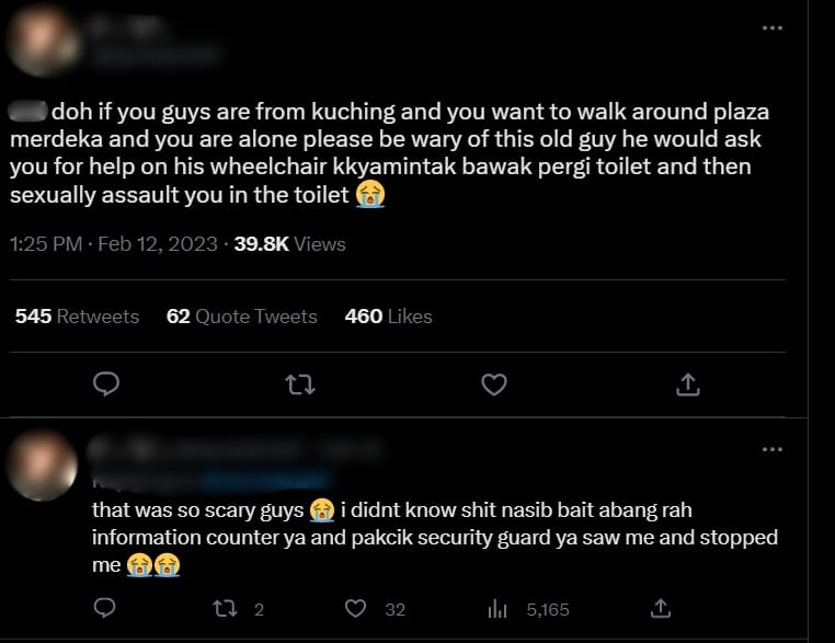 Wanita Kongsi Jadi Mangsa Gangguan Seksual Oleh 'Lelaki OKU' Di Plaza Merdeka