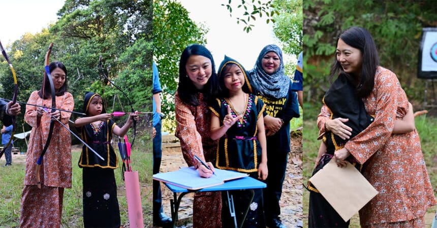 Siap Guna Pakaian Tradisional, Gadis Kecil Dari Sabah Ajar YB Hannah Yeoh Memanah Buat Netizen Tersentuh