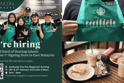 Terbaik, Starbuck Buka Cawangan Pertama Guna Bahasa Isyarat Di Vivacity Kuching