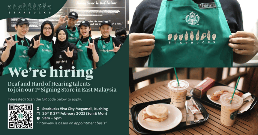 Terbaik, Starbuck Buka Cawangan Pertama Guna Bahasa Isyarat Di Vivacity Kuching