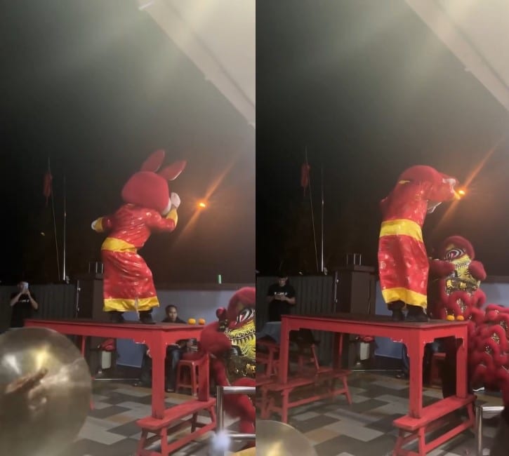 [VIDEO] Tular Kostum Arnab Berpakaian Etnik Cina Menari Tarian Ngajat Tarik Perhatian Netizen Sarawak