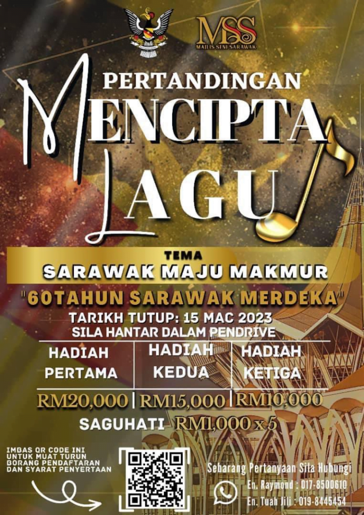 Sempena Ulang Tahun Ke-60, Majlis Seni Sarawak Adakan Pertandingan Cipta Lagu Dengan Hadiah RM20K