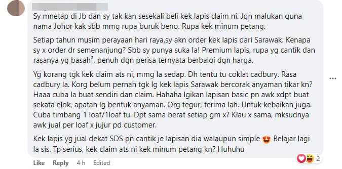 Pentingkan Rasa Dari Rupa, Sekali Netizen 1 Malaysia Sekolahkan Pengasas 'Kek Lapis JB Style' Ini
