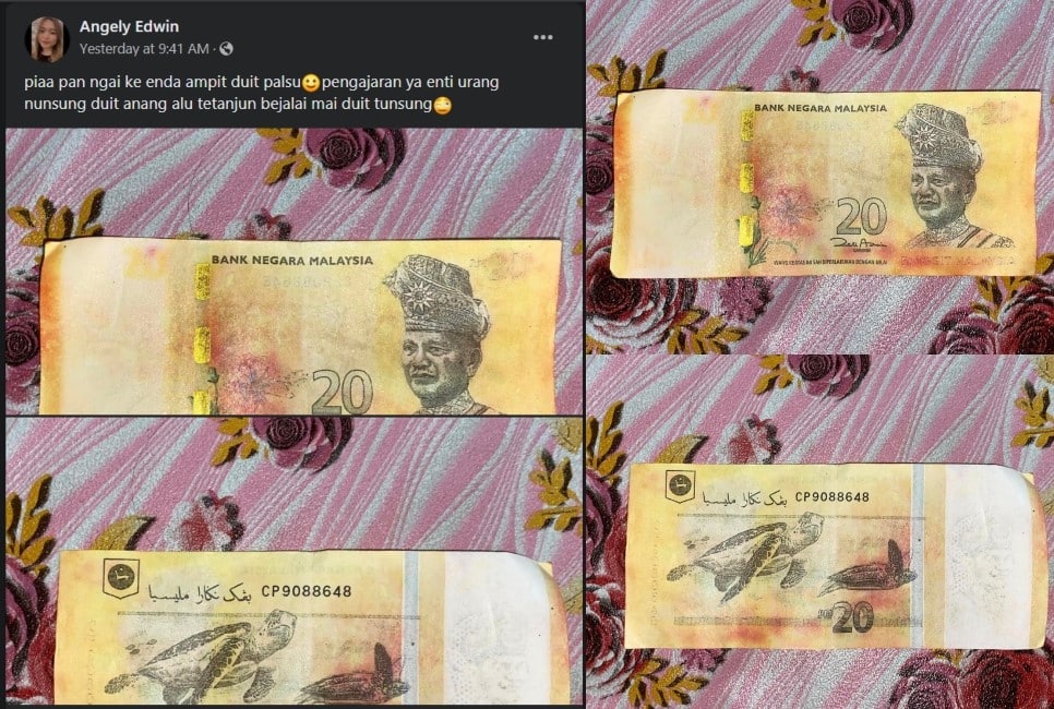 Terima Wang Palsu RM20 Dari Pelanggan Sama, Sekumpulan Peniaga Pasar Tamu Sibu Ini Lapor Polis