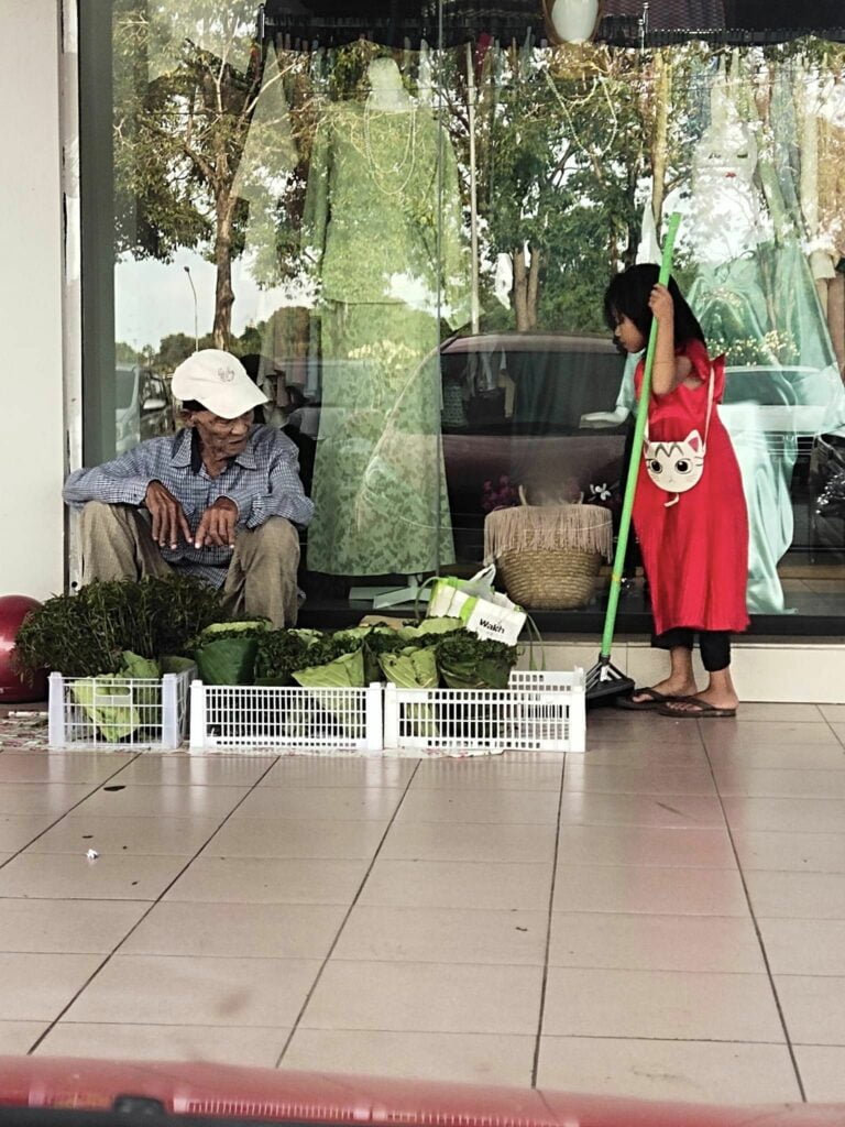 Netizen Sebak Lihat Nenek Dan Cucu Berniaga Sayur Di Mita Heritage