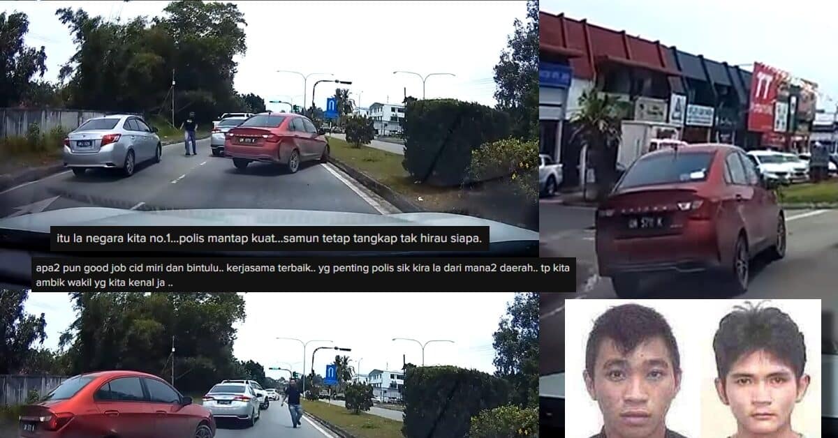 Aksi 'Hollywood' Suspek Kes Samun Sempat Dirakam Dashcam, Netizen Puji Tindakan IPD Miri