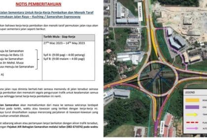 Bermula Hari Ini, Penutupan Sementara Jalan Kuching-Samarahan Expressway Hingga 14 Mei Ini