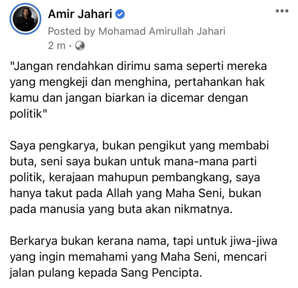 Meski Sudah Mohon Maaf, Ahli Politik Belum Turunkan Video Sokong 'Abah' Guna Lagu Amir Jahari Di Tiktok