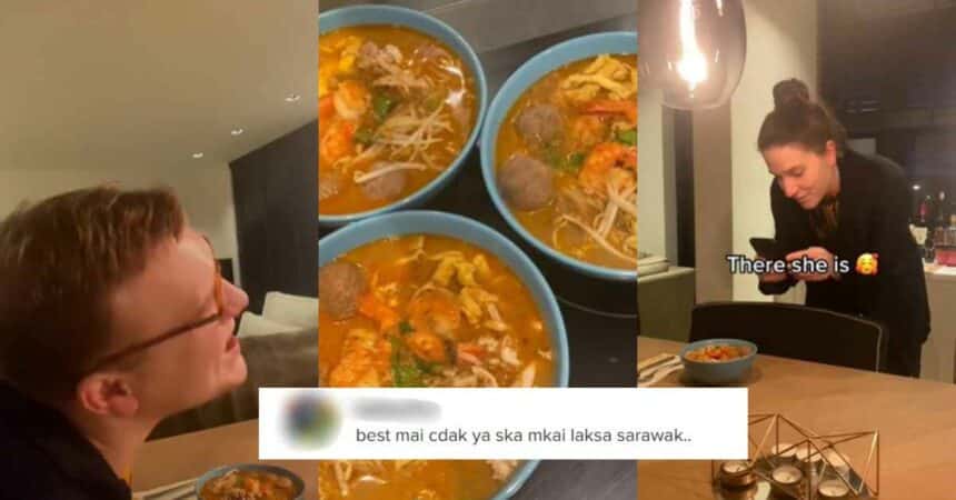 Gigih Masak Laksa Sarawak Buat Rakan 'Mat Salleh', Video Wanita Ini Buat Netizen Terliur