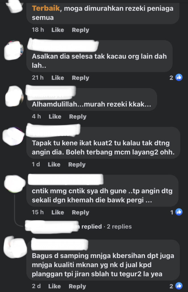 Balut Kanopi Untuk Berniaga, Tak Masuk Habuk