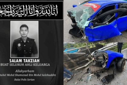 Kereta Terputus Dua, Anggota Polis Maut Terlibat Dalam Kemalangan Ngeri Di Jalan Serian