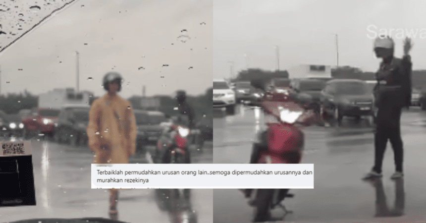 Lampu Isyarat Rosak, Netizen Puji Orang Awam Bantu Kawal Lalu Lintas Di Jalan Tol Kuching
