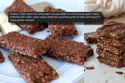 Mudah Saja! Hanya Guna Dua Bahan, Ini Adalah Resipi Coklat Nestum Bar Untuk Hidangan Raya