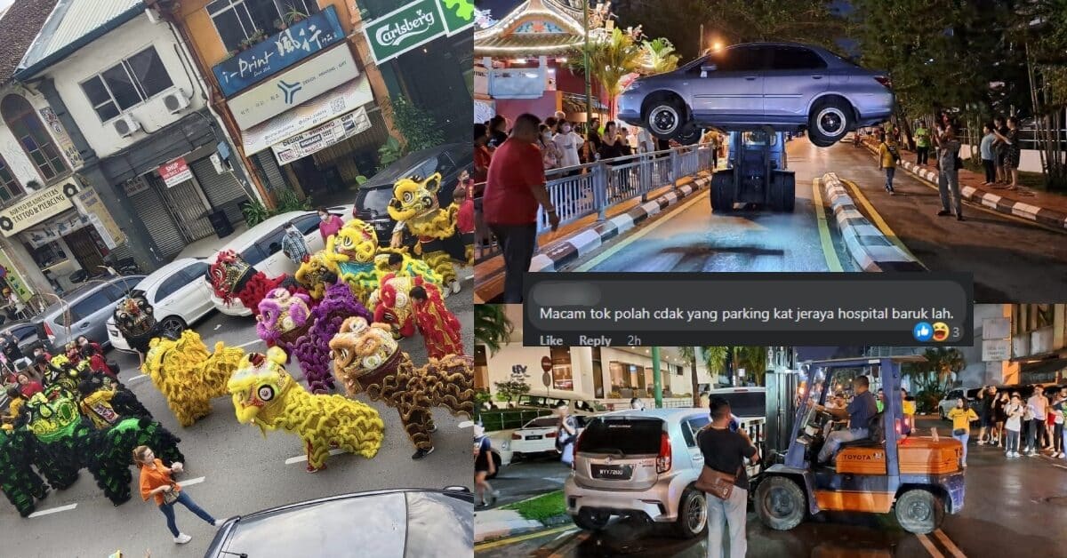 Nasib Parking Tak Kena Tempat, Forklift Angkut Kereta Di Kuching Ini Raih Perhatian Netizen
