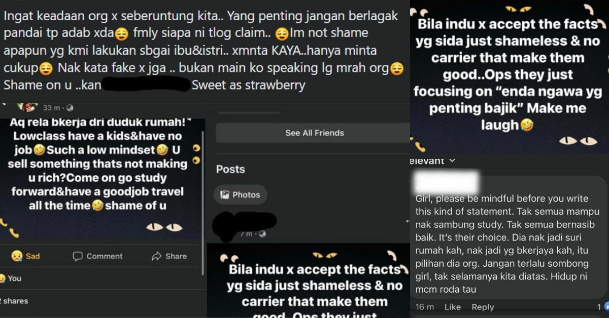 Pandang Rendah Suri Rumah, Wanita Miri Ini Disekolahkan Netizen