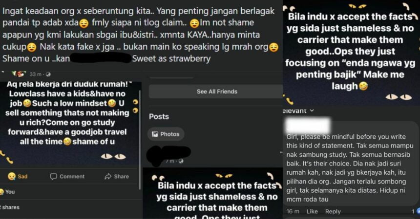 Pandang Rendah Suri Rumah, Wanita Miri Ini Disekolahkan Netizen