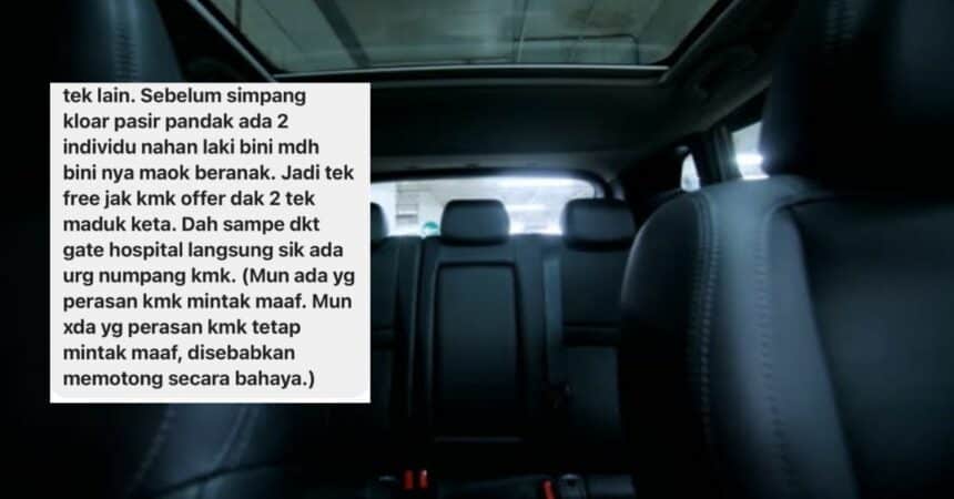 Pemandu Kongsi Tawarkan 'Ride' Untuk Pasangan Misteri Ke Hospital, Kereta Kosong Sebaik Tiba Destinasi
