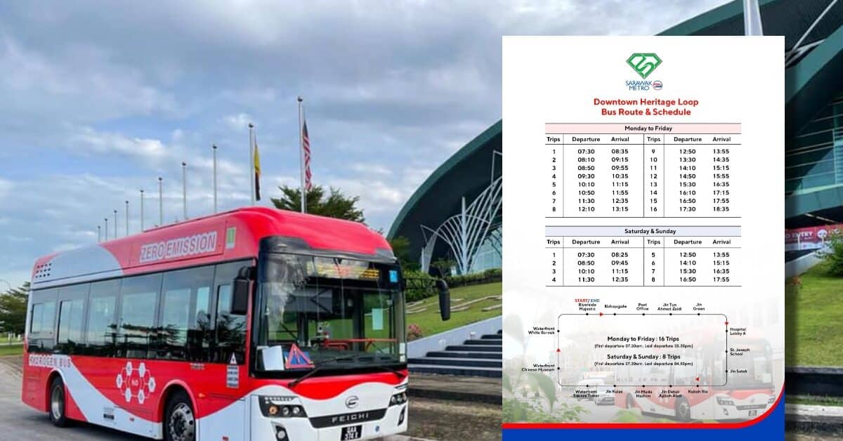 Pengangkutan Awam Mesra, Ini Adalah Jadual Terkini Bas Hidrogen Di Kuching