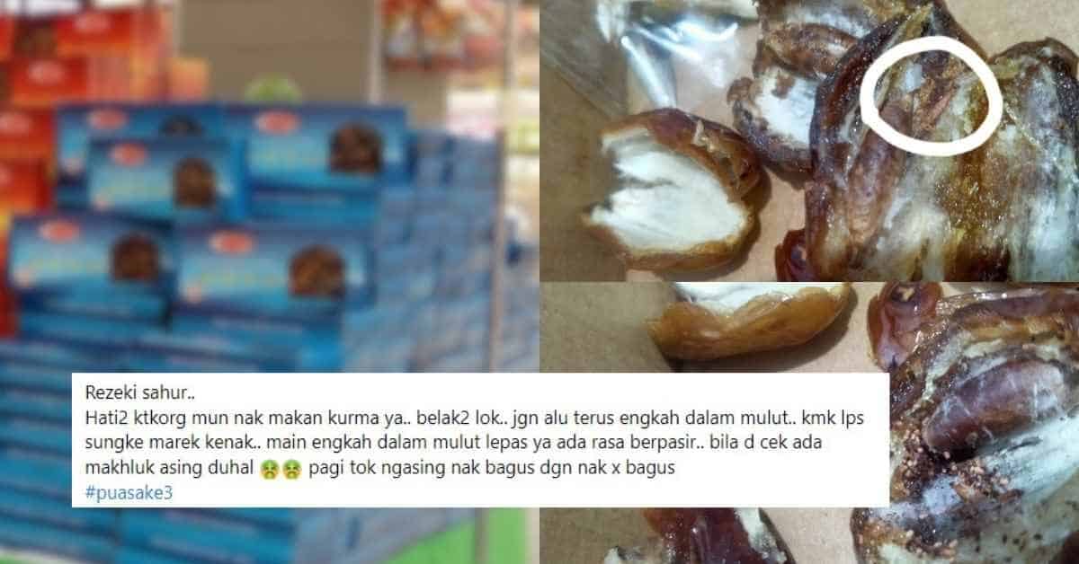 'Rasa Macam Berpasir', Wanita Terkejut Jumpa Ulat Dalam Kurma