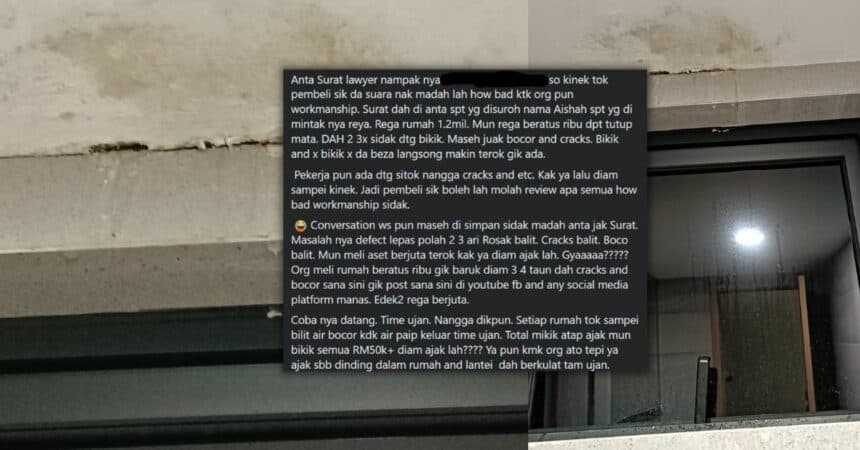 Rumah Nilai Berjuta Tapi Kualiti Teruk, Pemaju Perumahan Di Kuching Ini Dikritik Netizen
