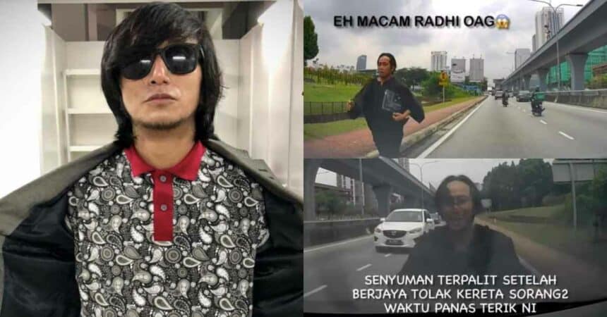 Sanggup 'Mandi Peluh', Radhi OAG Bantu Tolak Kereta Rosak Tengah Jalan Dipuji Netizen