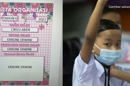 'Satu Saja Murid Saya Tahun Ini,' Carta Organisasi Kelas Sekolah Di Sabah Ini Buat Netizen Geli Hati