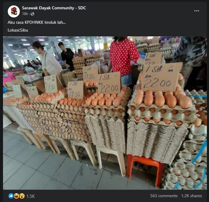 Hingga Mencecah RM22, Harga Sepapan Telur Di Pasar Sibu Ini Raih Perhatian Netizen
