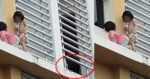 Selamba Main Di Balkoni, Netizen Kecut Perut Lihat Kanak-kanak Merangkak Panjat Tingkap Di Sibu