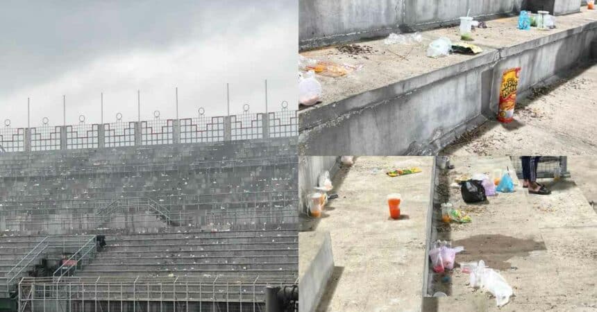 Stadium Negeri Sarawak Dipenuhi Sampah, Netizen Kecewa Lihat Sikap Penyokong Bola Sepak