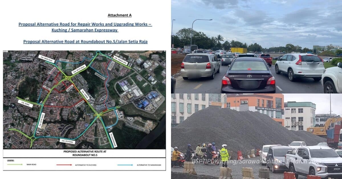Terganggu Hujan Berterusan, JKR Beri Jaminan Siapkan Bulatan Stutong Lagi 2 Minggu