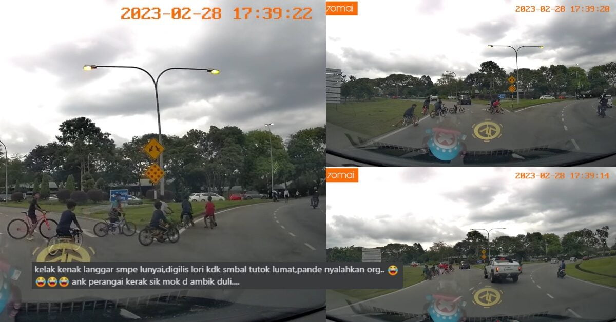Tular Geng 'Basikal Lajak' Di Bulatan Petra Jaya, Lagak Kebal Kanak-Kanak Ini Dikecam Netizen