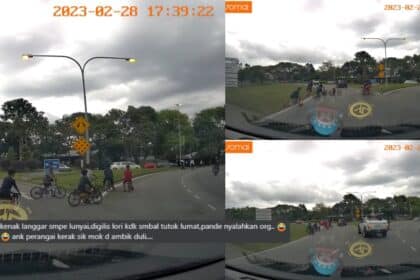 Tular Geng 'Basikal Lajak' Di Bulatan Petra Jaya, Lagak Kebal Kanak-Kanak Ini Dikecam Netizen