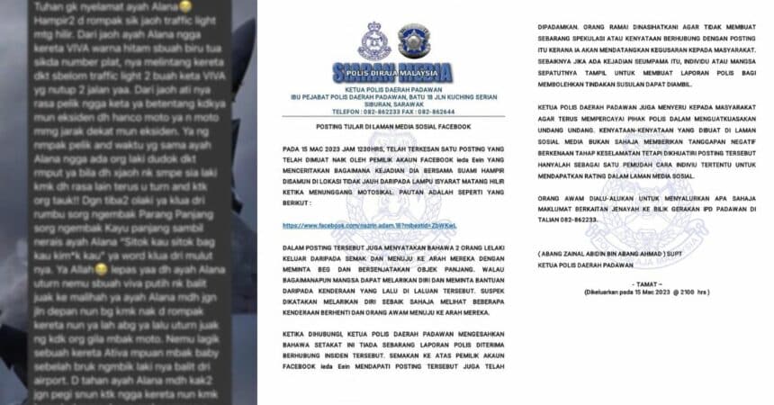 Wanita Dakwa Hampir Disamun Di Kawasan Matang Hilir, IPD Padawan Maklum Tiada Laporan Polis Dibuat