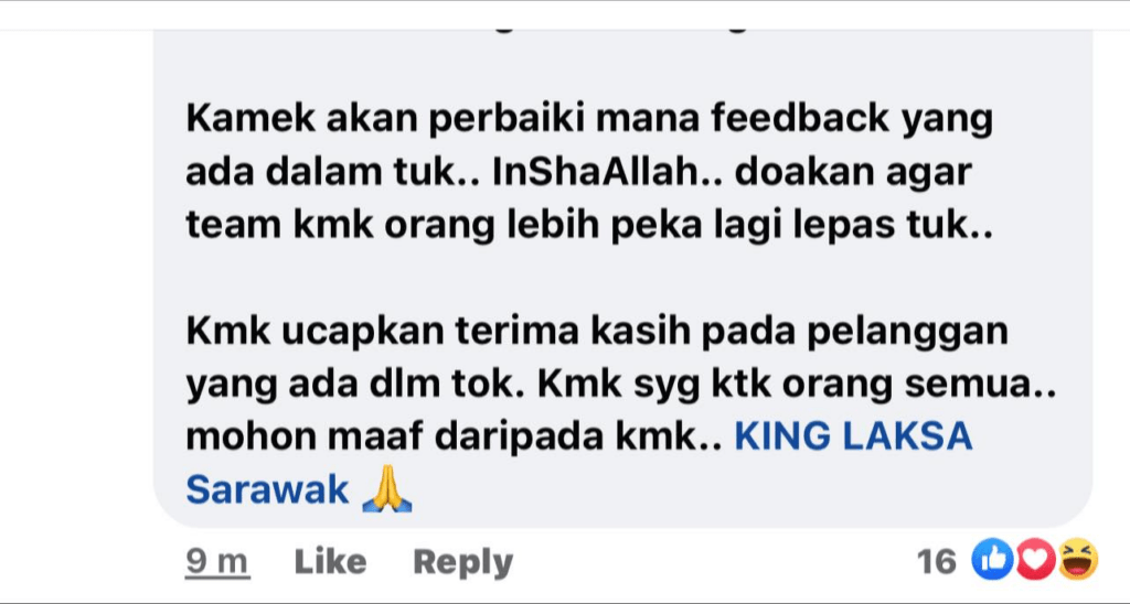 Pelanggan Keluarkan Permohonan Maaf, King Laksa Beri Amaran Saman Kepada 'Cyberbully' Di Media Sosial